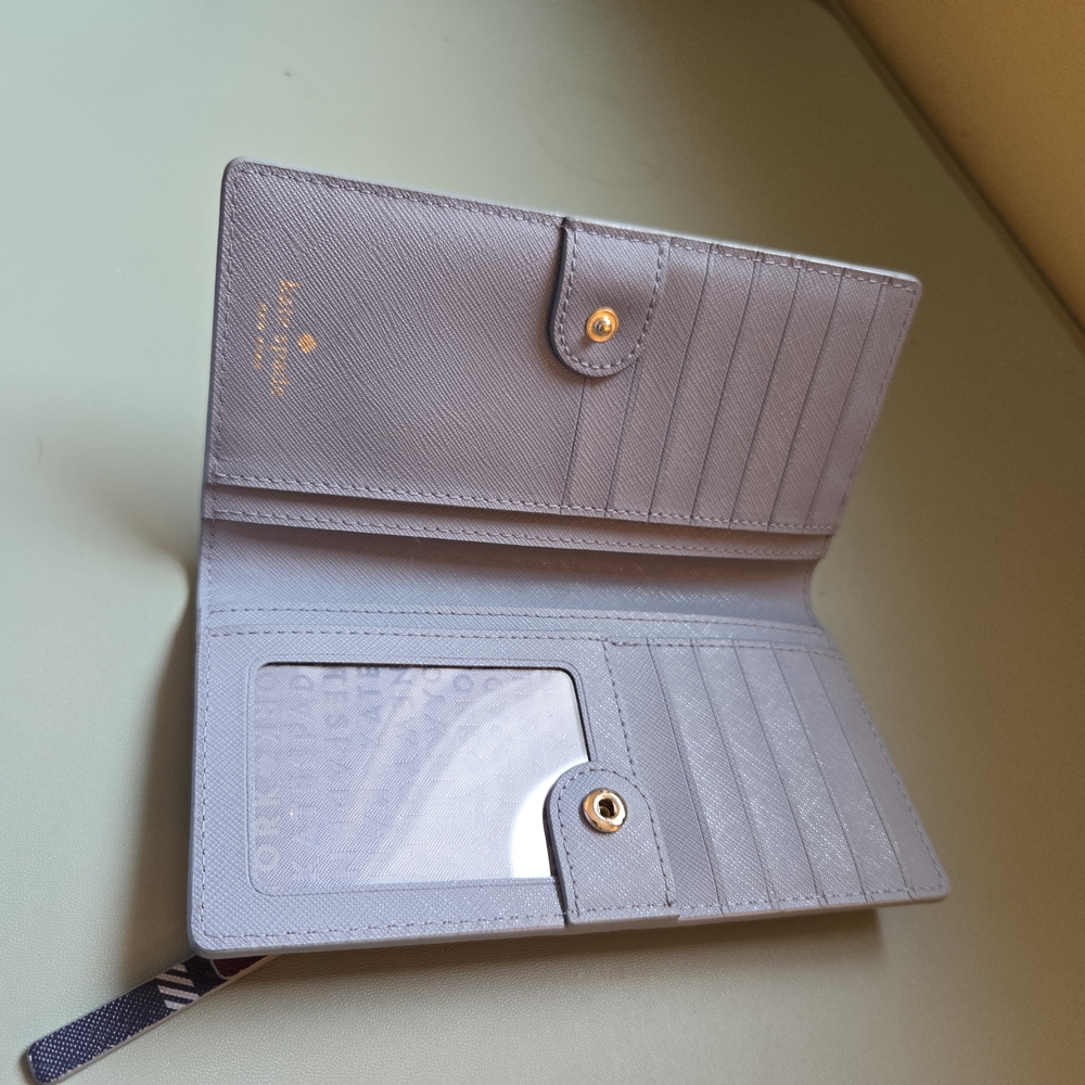 Kate Spade Laurel Way Travel Plaid Stacy Wallet - Picture 6 of 7